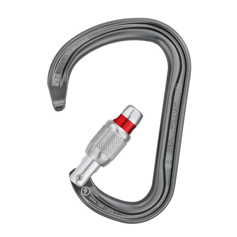 Petzl William Large, pearshaped locking carabiner for belay stations and belaying with a Munter